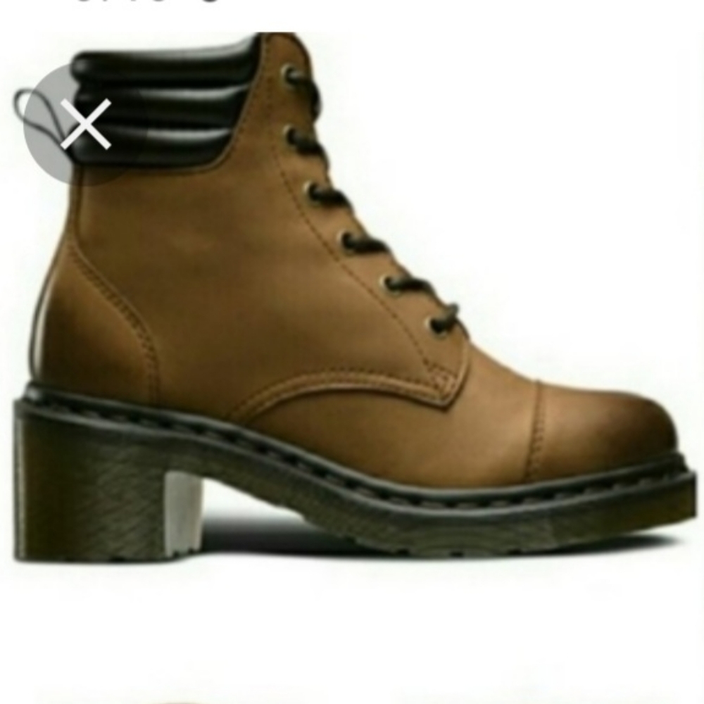 Dr. Martens Brown Lace-Up Ankle Boots with Black Padded Collar
